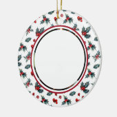 ベビー第1回クリスマスフォトホリーベリーの白 セラミックオーナメント (左)