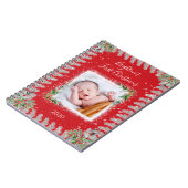 ベビー第1回クリスマスフォト名日付メモリ ノートブック (左側)