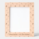 ベビー第1回クリスマスフォト | 可愛い雪だるま柄 レーザー彫刻フレーム (正面)