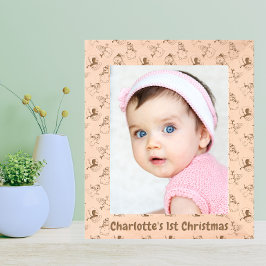 ベビー第1回クリスマスフォト | 可愛い雪だるま柄 レーザー彫刻フレーム