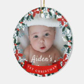 ベビー第1回クリスマスフローラリース セラミックオーナメント (左)