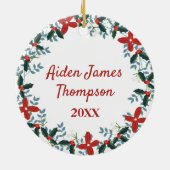 ベビー第1回クリスマスフローラリース セラミックオーナメント (裏面)