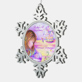 ベビー第1回クリスマスペーターオーナメント スノーフレークピューターオーナメント (右)