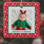 ベビー第1回クリスマスレッドペパーミントキャンディカン セラミックオーナメント