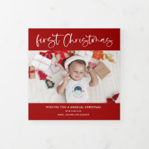 ベビー第1回クリスマス年レビュー6枚Red Tr