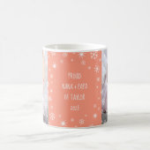 ベビー第1回クリスマス祖父母2フォトピーチ名 コーヒーマグカップ (中央)