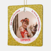 ベビー第1回クリスマス素晴らしを祖父母として2枚 セラミックオーナメント (左)