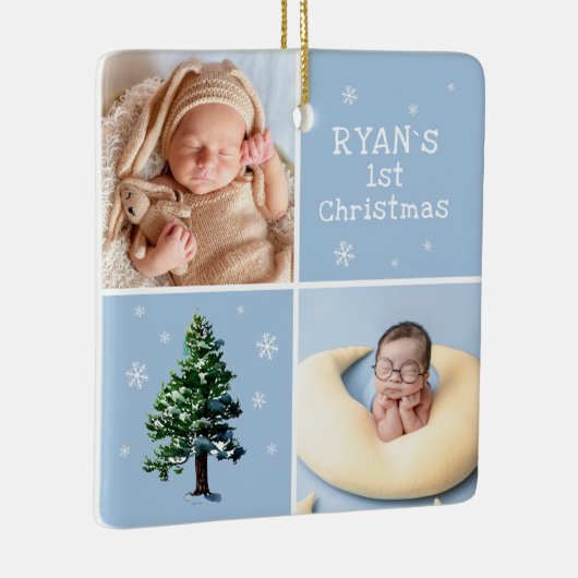 ベビー第1回クリスマス2写真松雪片 セラミックオーナメント (右)