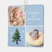 ベビー第1回クリスマス2写真松雪片 セラミックオーナメント (左)
