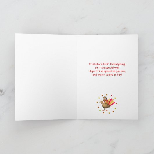 ベビー第1回サンクスギビング – ベビートルコ シーズンカード (内部)