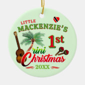ベビー第1回トリニクリスマスグリーン セラミックオーナメント (正面)