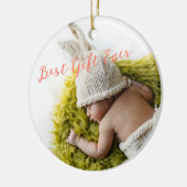 ベビー第1回最高のクリスマスプレゼント両面写真 セラミックオーナメント (左)