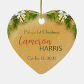 ベビー第1回最高のクリスマスプレゼント両面写真 セラミックオーナメント (裏面)