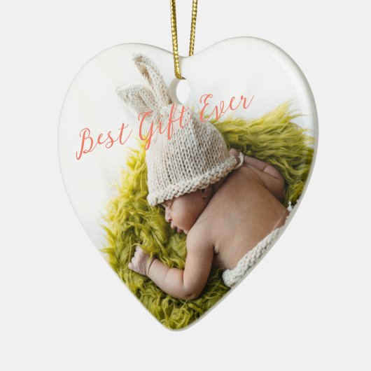 ベビー第1回最高のクリスマスプレゼント両面写真 セラミックオーナメント (左)