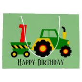 ベビー第1誕生日トラクタパーティー ラージペーパーバッグ (裏面)