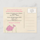 ベビー第1誕生日パーティードルフィン招待状カード インビテーションポストカード (裏面)