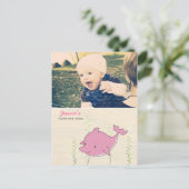 ベビー第1誕生日パーティードルフィン招待状カード インビテーションポストカード (スタンド正面)