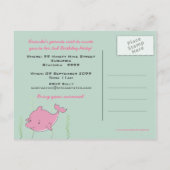 ベビー第1誕生日パーティードルフィン招待状カード インビテーションポストカード (裏面)