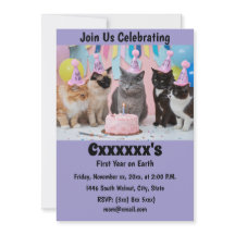 ベビー第1誕生日招待状