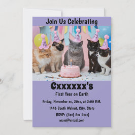 ベビー第1誕生日招待状 招待状