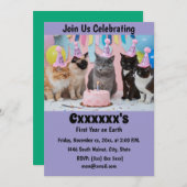 ベビー第1誕生日招待状 招待状 (正面/裏面)