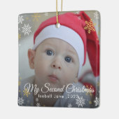 ベビー第2回クリスマスレッドスノーフレークオーナメント セラミックオーナメント (左)