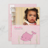 ベビー第2誕生日パーティードルフィン招待状カード インビテーションポストカード (正面/裏面)