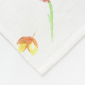 ベビー節の月の水彩花 フリースブランケット (角)