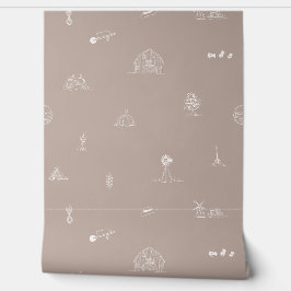 ベビー納屋周囲の庭ミニマル壁紙 壁紙