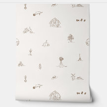 ベビー納屋周囲の庭ミニマル壁紙