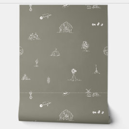 ベビー納屋周囲の庭ミニマル壁紙 壁紙