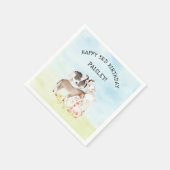 ベビー納屋周囲の庭動物の誕生日パーティーの装飾 スタンダードカクテルナプキン (角)