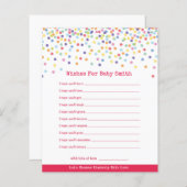 ベビー紙吹雪テーマベビーシャワーの願い (正面/裏面)