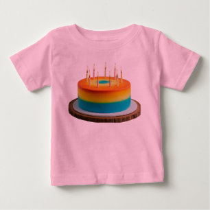ベビー素晴らしジャージーお誕生日ケーキ ベビーTシャツ