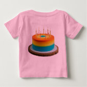 ベビー素晴らしジャージーお誕生日ケーキ ベビーTシャツ (裏面)