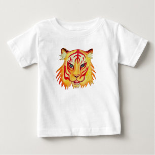 ベビー素晴らしジャージーTシャツタイガースケッチ ベビーTシャツ