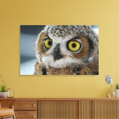 ベビー素晴らし角フクロウ キャンバスプリント (インサイチュ (リビング))