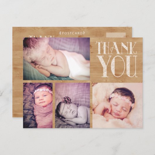 ベビー素朴ありがとうフォトポストカード 案内ポストカード (正面/裏面)
