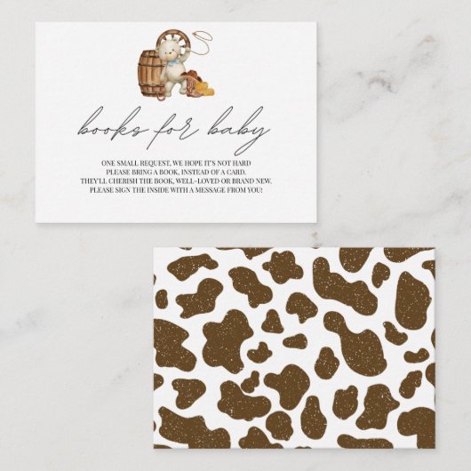 ベビー素朴かわいいカウボーイワイルドウェスタン エンクロージャーカード (正面/裏面)