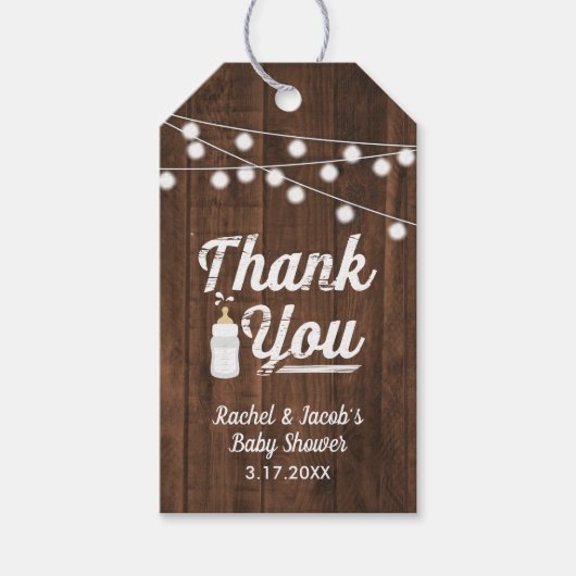 ベビー素朴が赤ちゃんシャワーを浴びる ギフトタグ (正面)