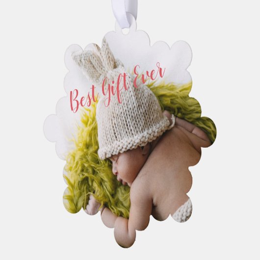 ベビー素朴のマイルストーン1stクリスマスフォト オーナメントカード (左)