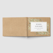 ベビー素朴の緑の水の色のシャワーを願う ゲストブック (全面)