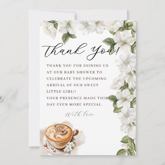 ベビー素朴はコーヒーの赤ちゃんシャワーを醸造している サンキューカード (正面)