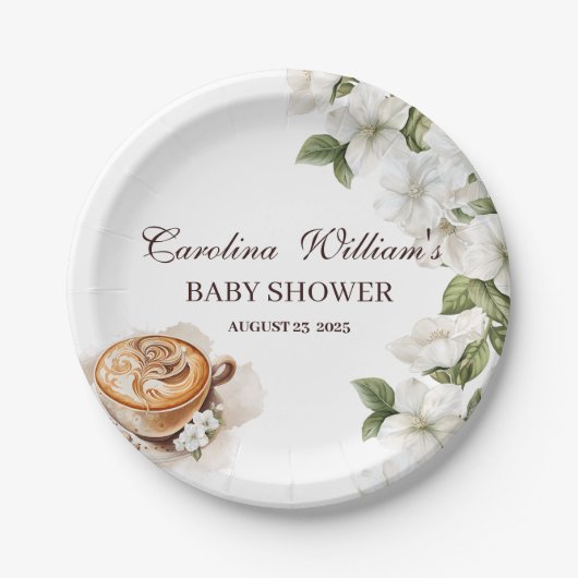 ベビー素朴はコーヒーの赤ちゃんシャワーを醸造している ペーパープレート (正面)