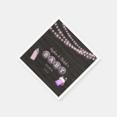 ベビー素朴はピンクの赤ちゃんシャワーを醸造している スタンダードカクテルナプキン (角)