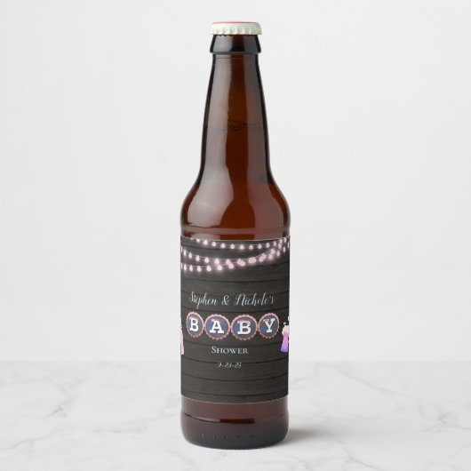 ベビー素朴はピンクの赤ちゃんシャワーを醸造している ビールラベル (正面)