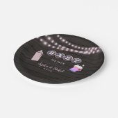 ベビー素朴はピンクの赤ちゃんシャワーを醸造している ペーパープレート (アングル)