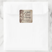 ベビー素朴は女の子コーヒーベビーシャワーを醸造している スクエアシール (バッグ)