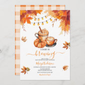 ベビー素朴は秋の赤ちゃんシャワーを醸造している 招待状 (正面/裏面)