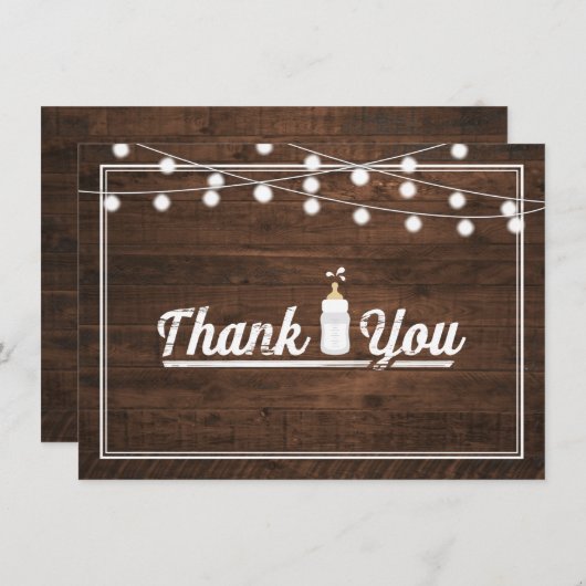 ベビー素朴は赤ちゃんシャワーを醸造ありがとう サンキューカード (正面/裏面)